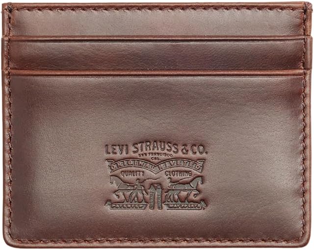 Levi's Leather Card Case Wallet Mujer, Seal Brown, Einheitsgröße