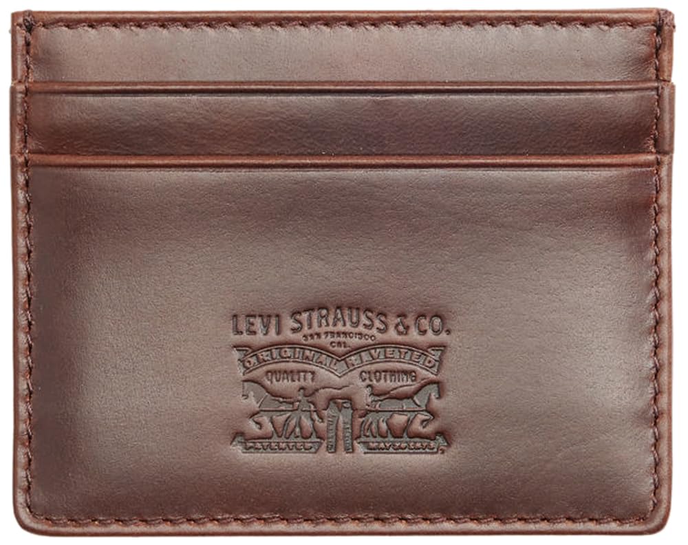 Levi's Men's Leather Card Case Wallet, Seal Brown, Einheitsgröße