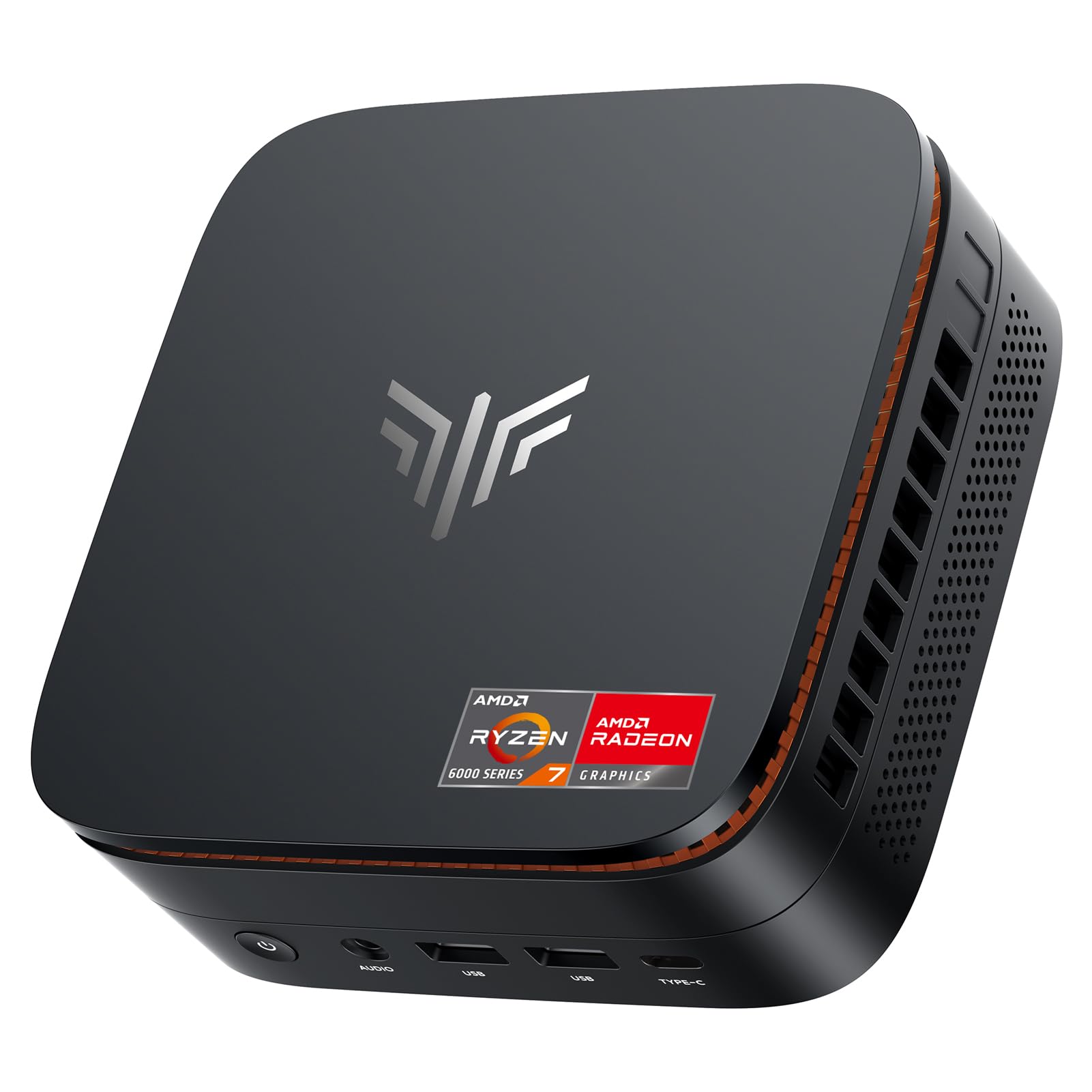 NiPoGi Hyper H1 Mini PC W-11 PRO avec Ryzen 7 6800H Max 4,7 GHz, 8C/16T, 32 Go LPDDR5 6400 MHz/512 Go M.2 NVMe SSD, PC de bureau 4K triple écran (DP2.0+HDMI 2.0+Type-C)/WiFi 6/BT 5.2/VESA pris en
