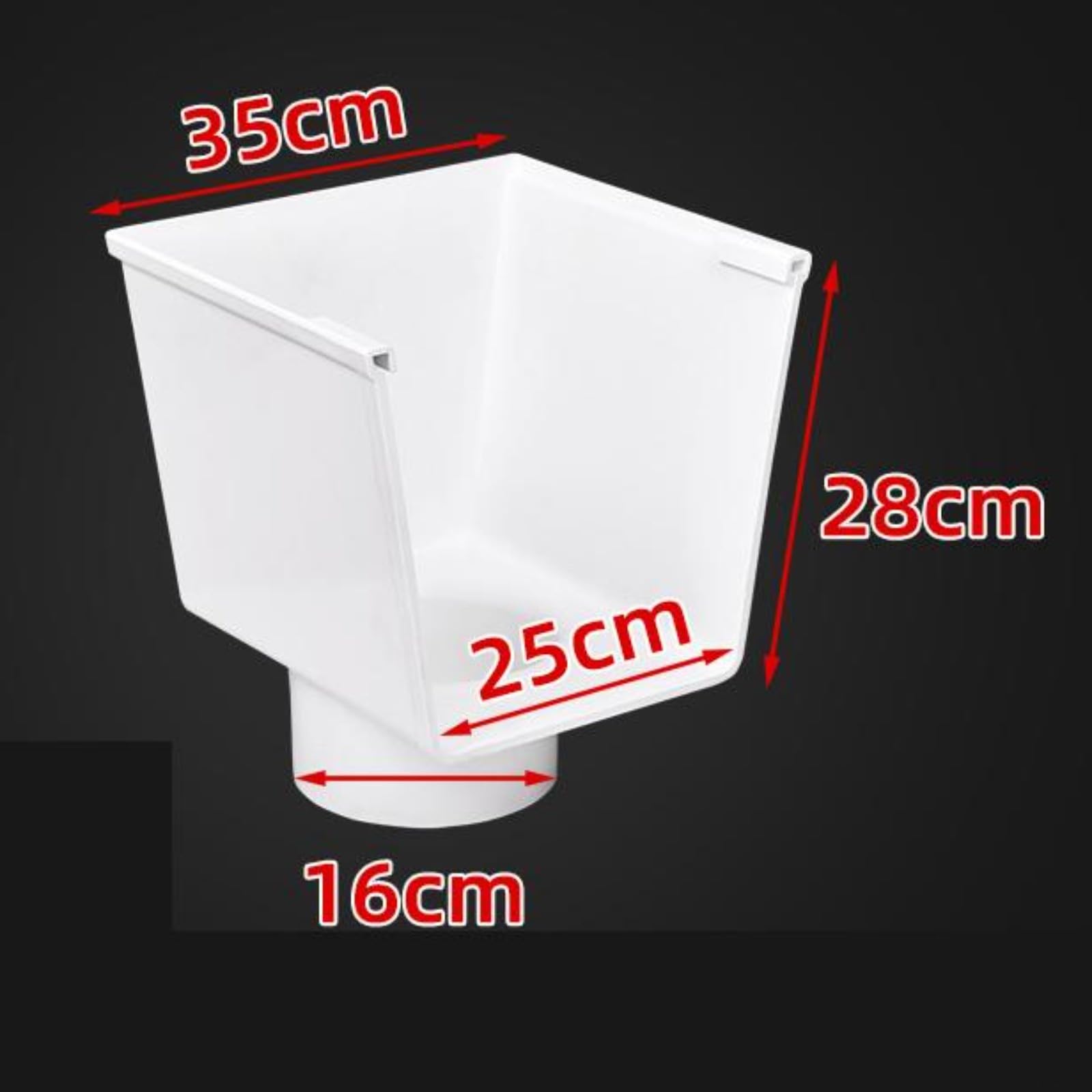 Grondaia in PVC con profilo a U 19 X 16 cm grondaia | Per il drenaggio del tetto e grondaia da giardino per casa, garage e giardino, terrazza e carport (L)