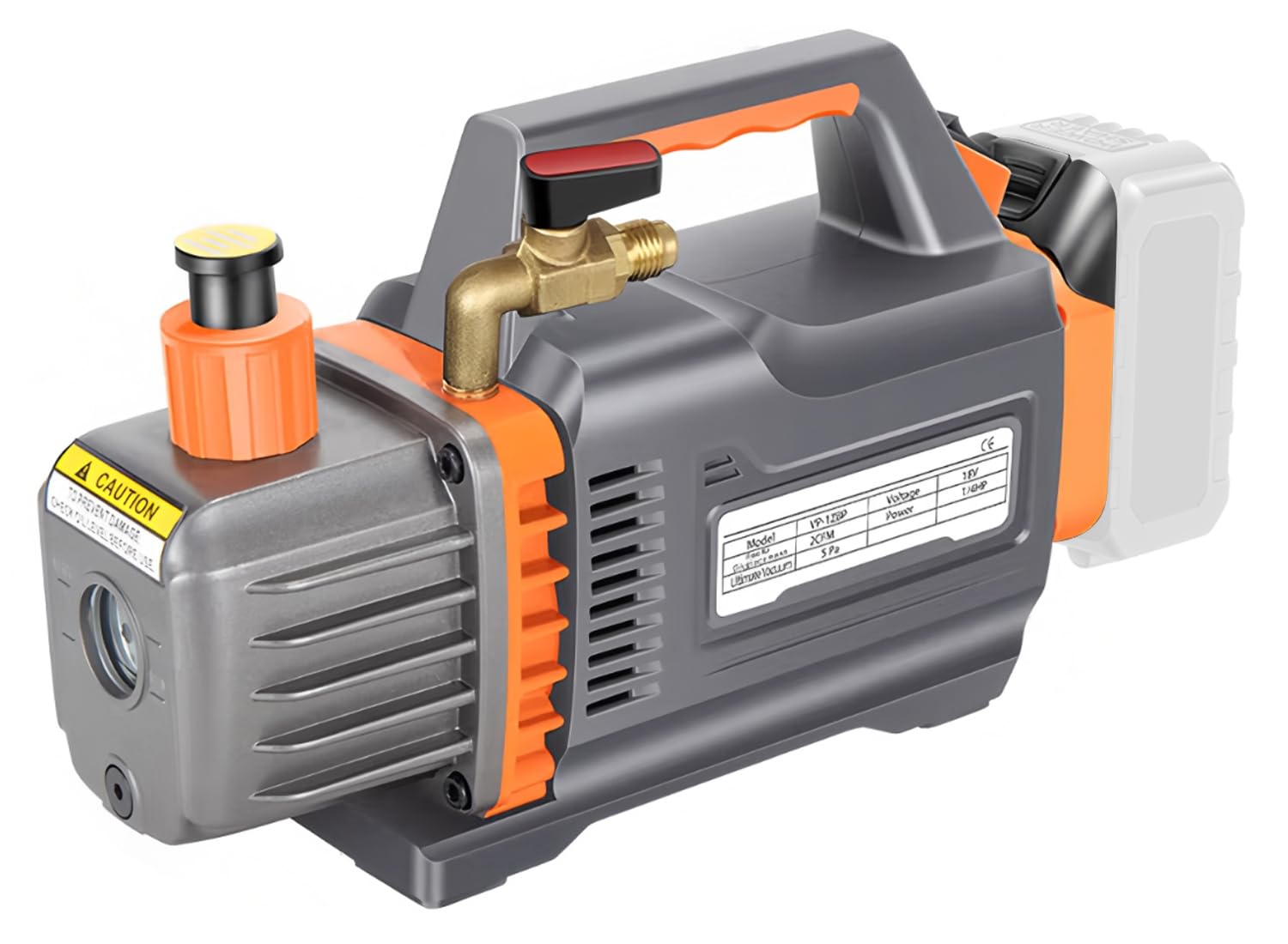 Pompa per vuoto compatibile con batteria Mak-ita da 18 V, pompa a bassa pressione a 1 livello, 2CFM, 1/4HP, 5PA tester per vuoto per strumento aria refrigerante HVAC AC, degasaggio in resina