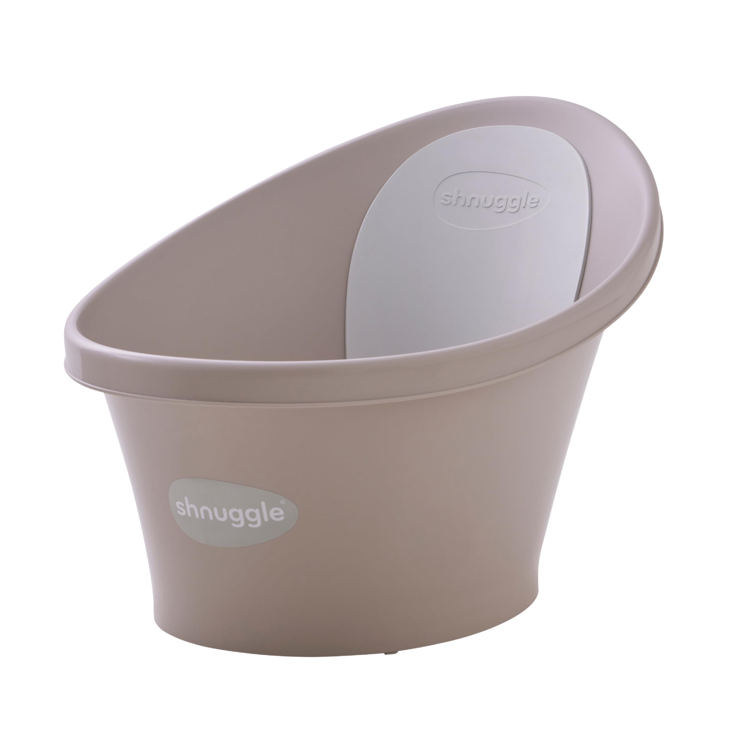 Shnuggle Newborn Baby Bath | Built in Support Bump and Soft Headrest | Suitable from Newborn | Bath Seat Support Includes Plug | Taupe Beige