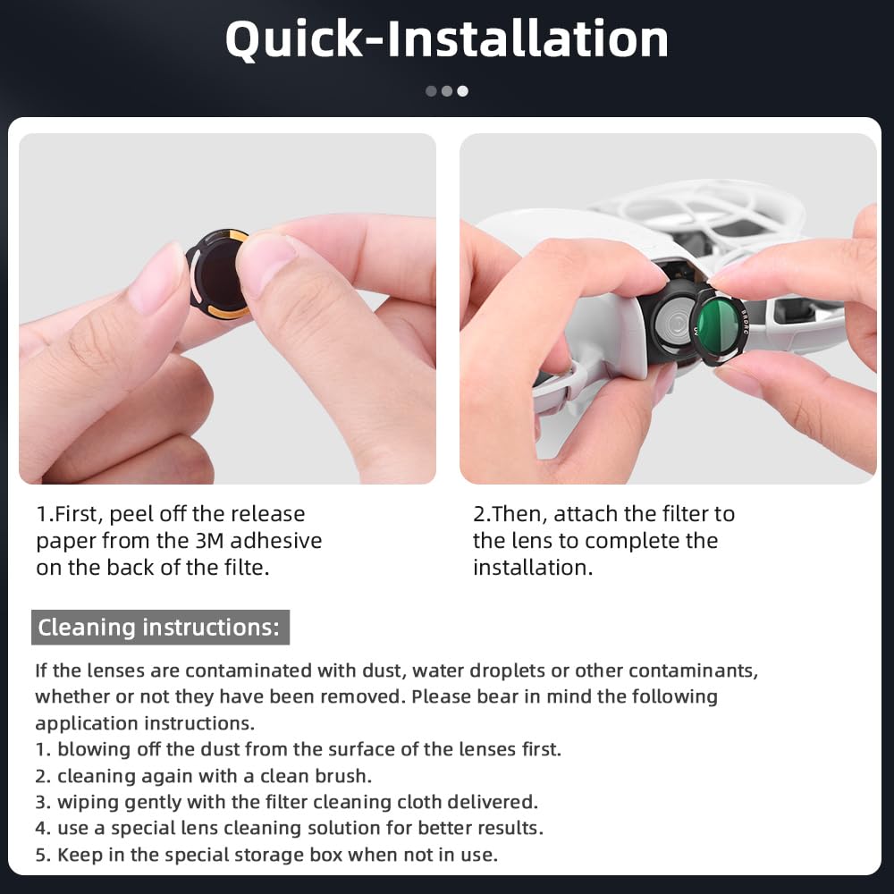Neo - Juego de filtros de lente para DJI Neo, protector UV ND, reducción de luz, filtros polarizadores CPL, protector de lente de vidrio óptico HD, revestimiento impermeable de doble cara,
