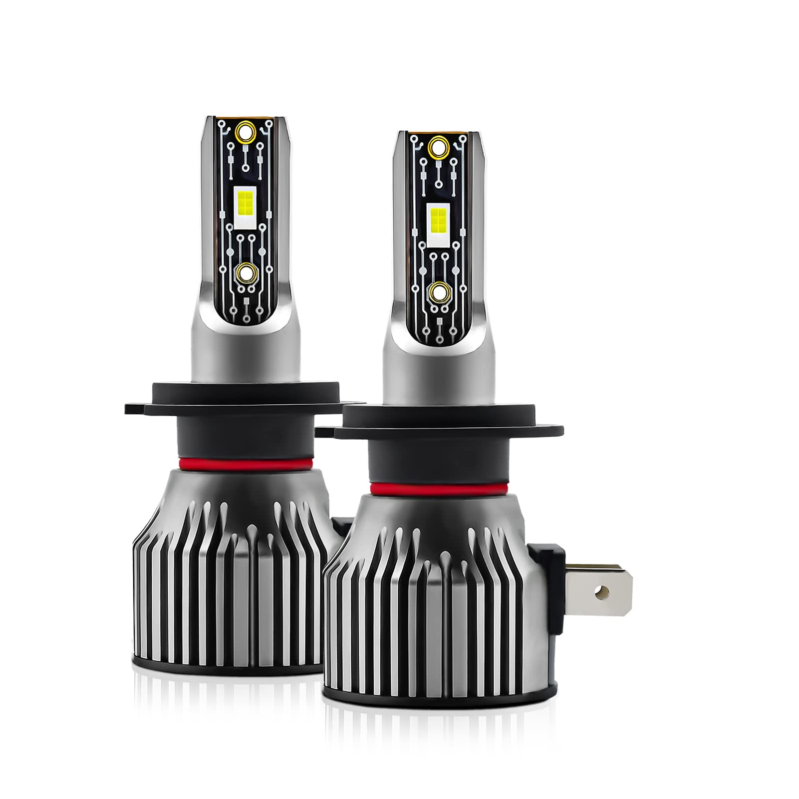 Chusui Lâmpadas de farol de LED H7 IP68 à prova d'água Lâmpadas de farol de carro 6500K