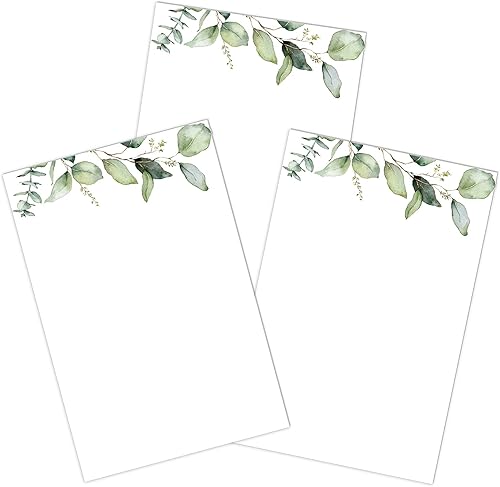 100 tarjetas de notas de cartulina verde de 4 x 6 pulgadas, tarjetas de vegetación en blanco gruesas, diseño de hojas verdes en cartulina brillante
