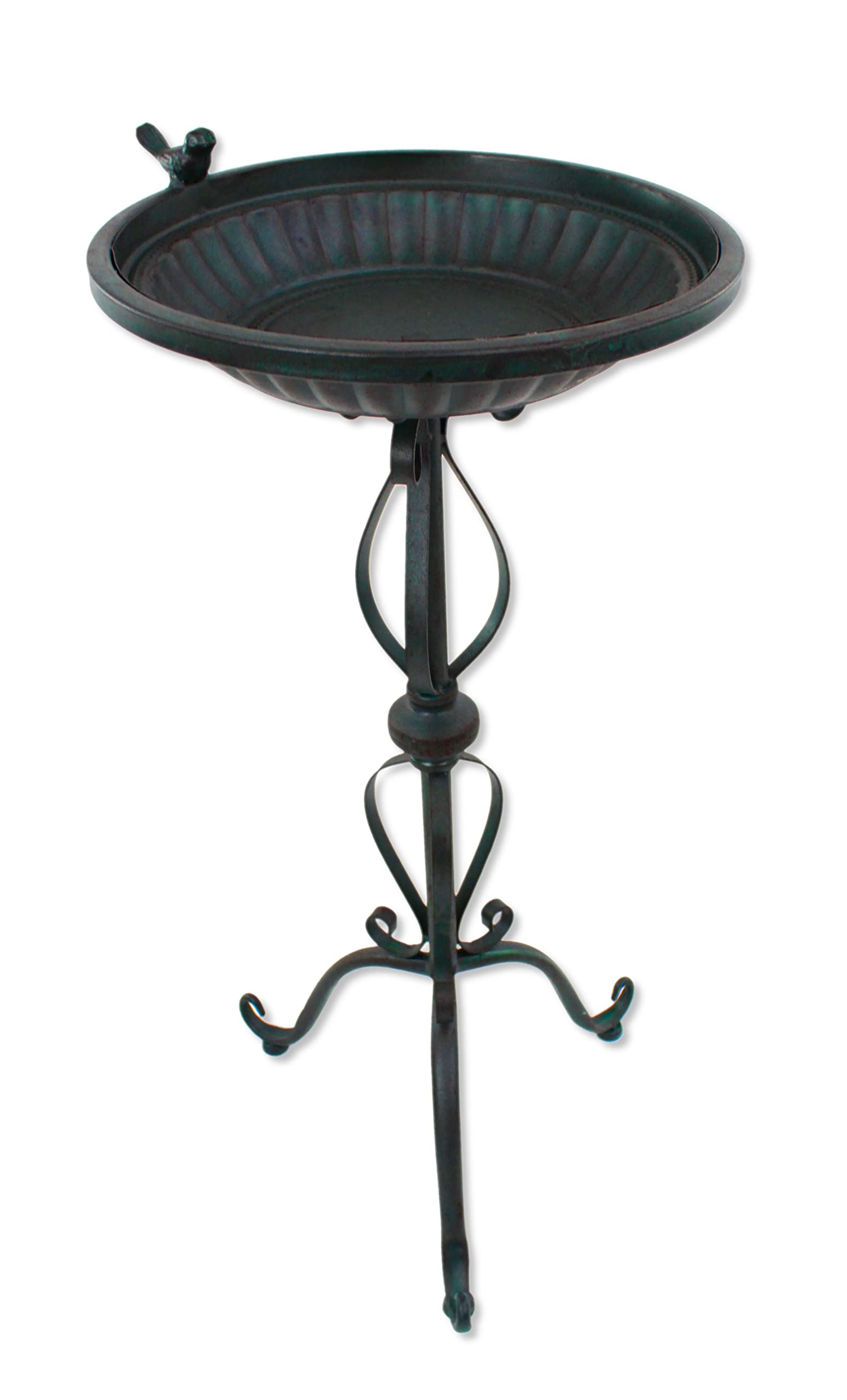 DARO DEKO Metall Vogel-Tränke anthrazit 68cm Vogelbad Wassertränke Gartendekoration