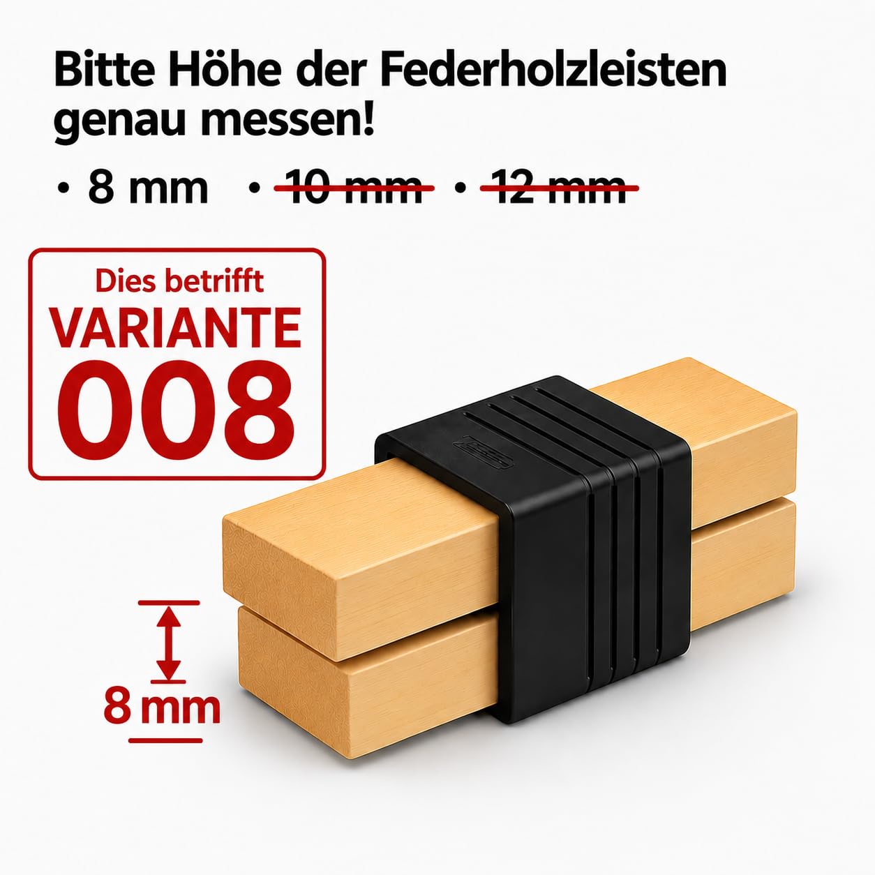Set di 10 cursori come ricambio per modificare la regolazione della durezza della rete a doghe, 008_40x15,5-19x35 mm