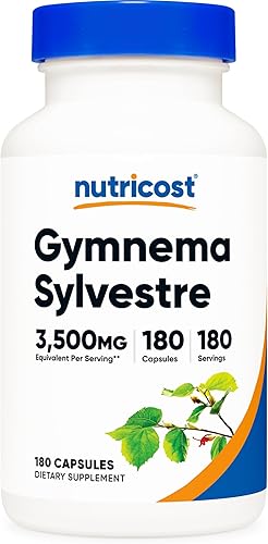 Nutricost Gymnema Sylvestre 3,500 mg (extracto 20:1) de 175 mg, 180 cápsulas - Sin OMG, sin gluten y apto para vegetarianos