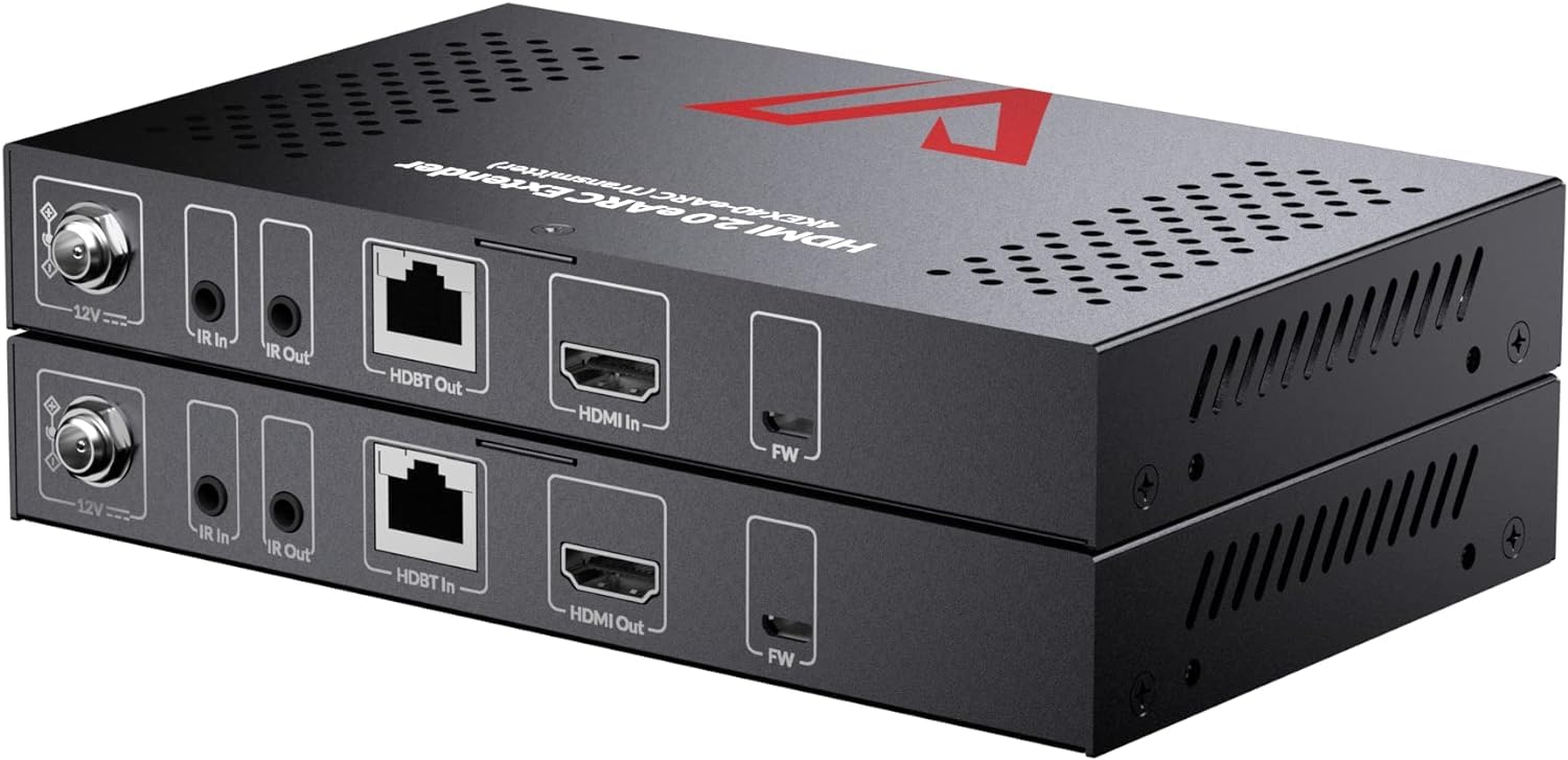 v AV Access eARC HDMI Extender, 4K 60Hz Over CAT6a/7 Ethernet Cable up to 130ft/40m, ARC mejorado, PCM 7.1 & HBR Audio, HDCP2.3, HDMI2.0, CEC, PoC & IR, Atmos & DTS-X, HDR Dolby Vision