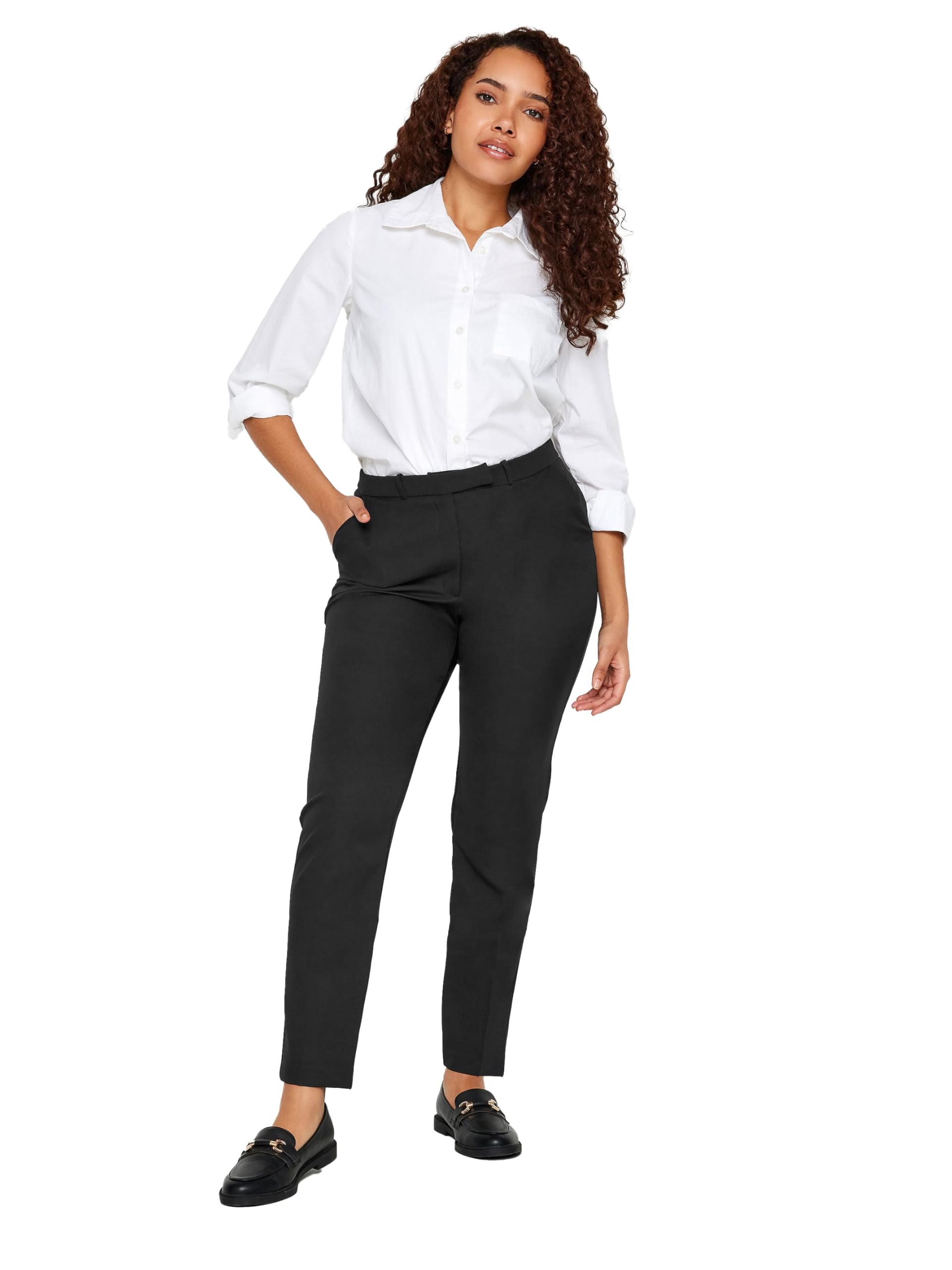 M&Co Women's Black Slim Leg Crepe Trousers