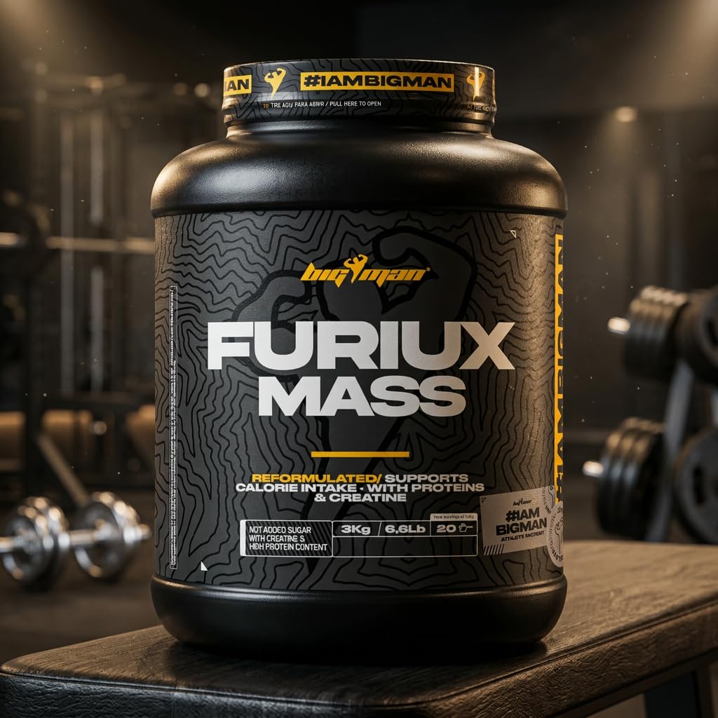 BigMan | Furiux Mass 6,8Kg (Vainilla Canela) 15lb | Ganador de Peso | Sube de Volumen Rapidamente | Amilopectina | Dextrosa |