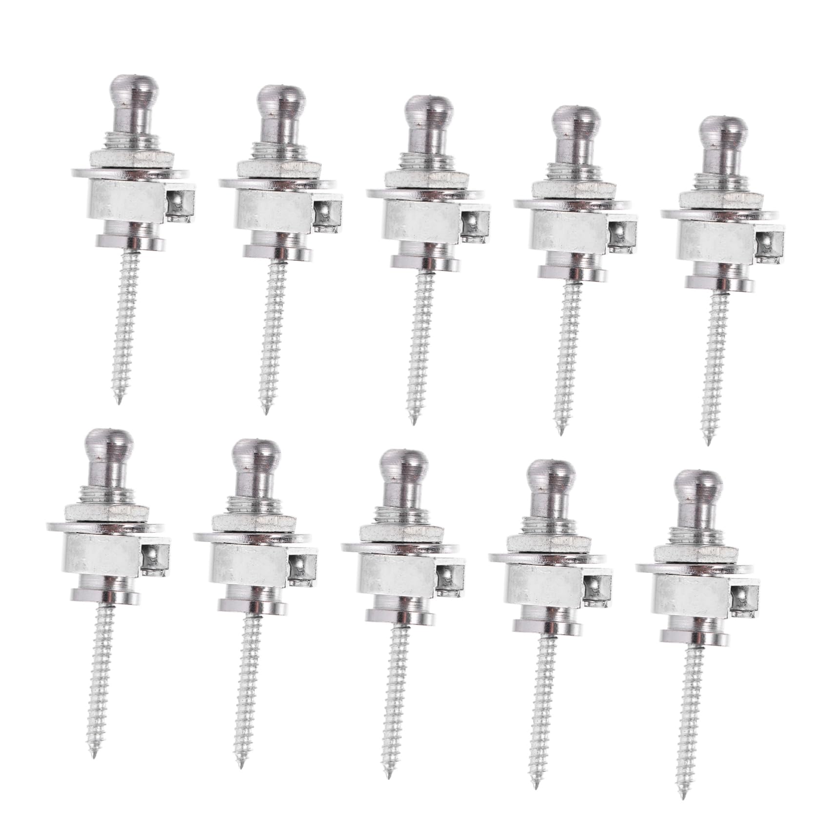 JOINPAYA Guitar Belt Button Guitar Belt Lock 10pcs Silver Anti-skid Iron Fixator