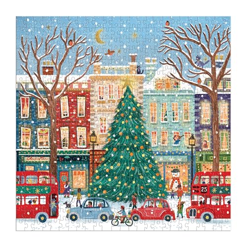 Galison - Tinsel City Puzzle de 500 Piezas con Foil para Adultos | Ilustrado por Laura Watkins, Navidad, para Adultos, Familia y Niños, Papel Reciclado, Tamaño Final 20" x 20" miniatura 4