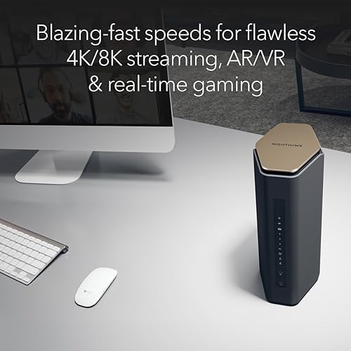 Miniatura 5 de NETGEAR Nighthawk WiFi 7 Router (BE17000) - Solo enrutador, velocidad inalámbrica de 17 Gbps, puerto de Internet de 10 gig, tribanda para juegos,
