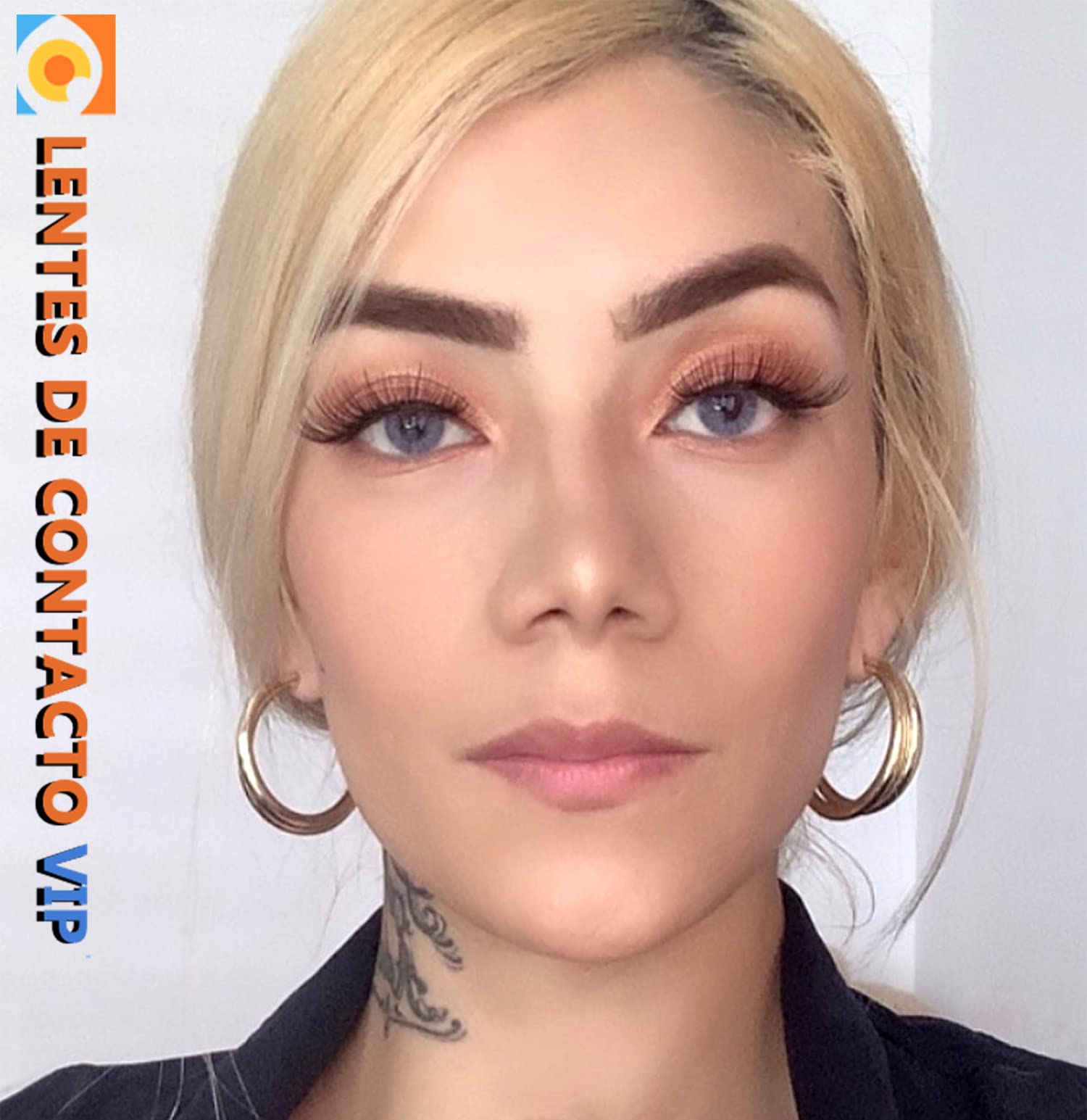Lentillas de Contacto Color Gris Azulado Duración 1 Año + Kit de Accesorios Color Agata VIP (2 Piezas) Sin Aro de Definición