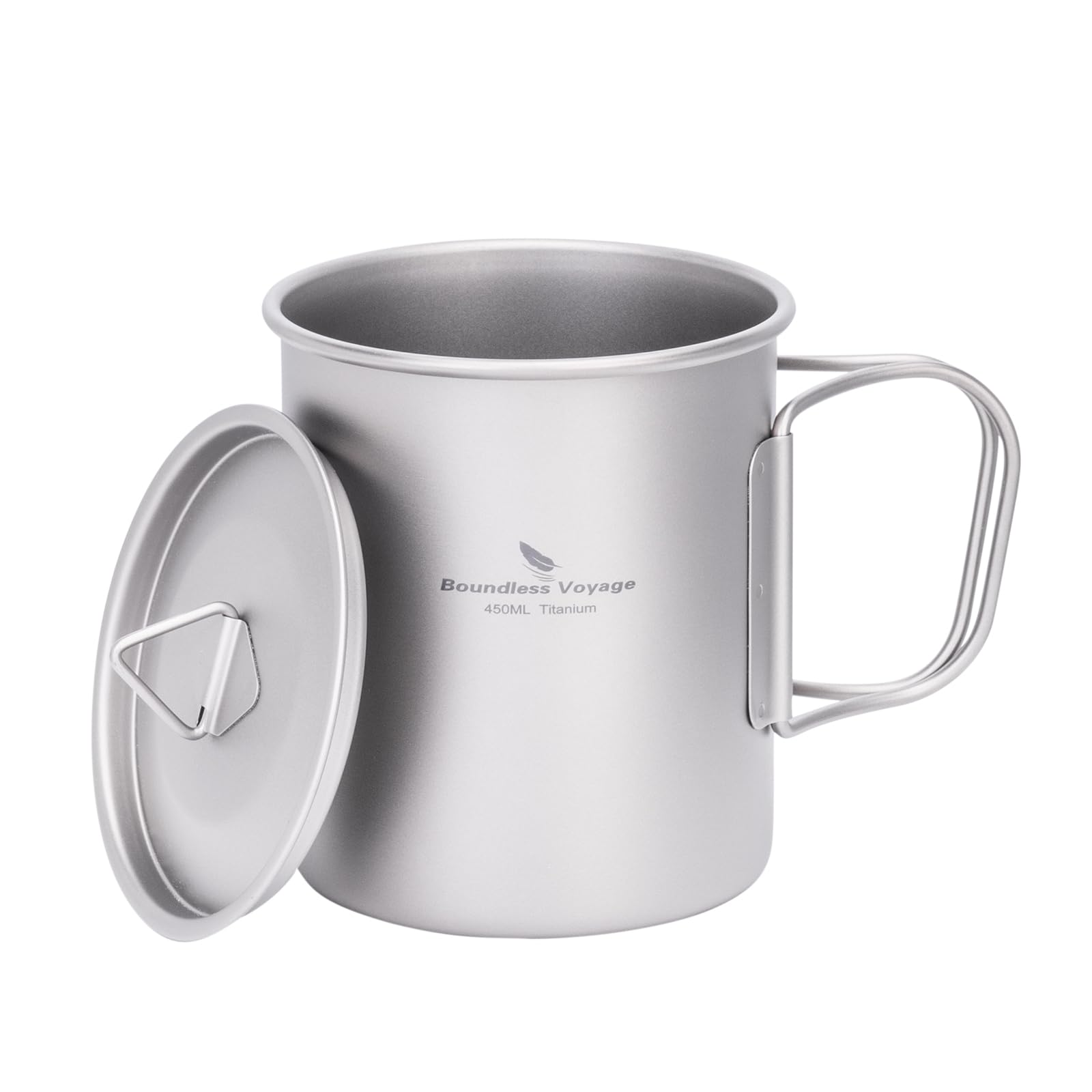 Boundless Voyage Titanium Mug with Lid Outdoor Titanium Lightweight Coffee Cup for Hiking Backpacking Camping (Ti3248D-450ML)