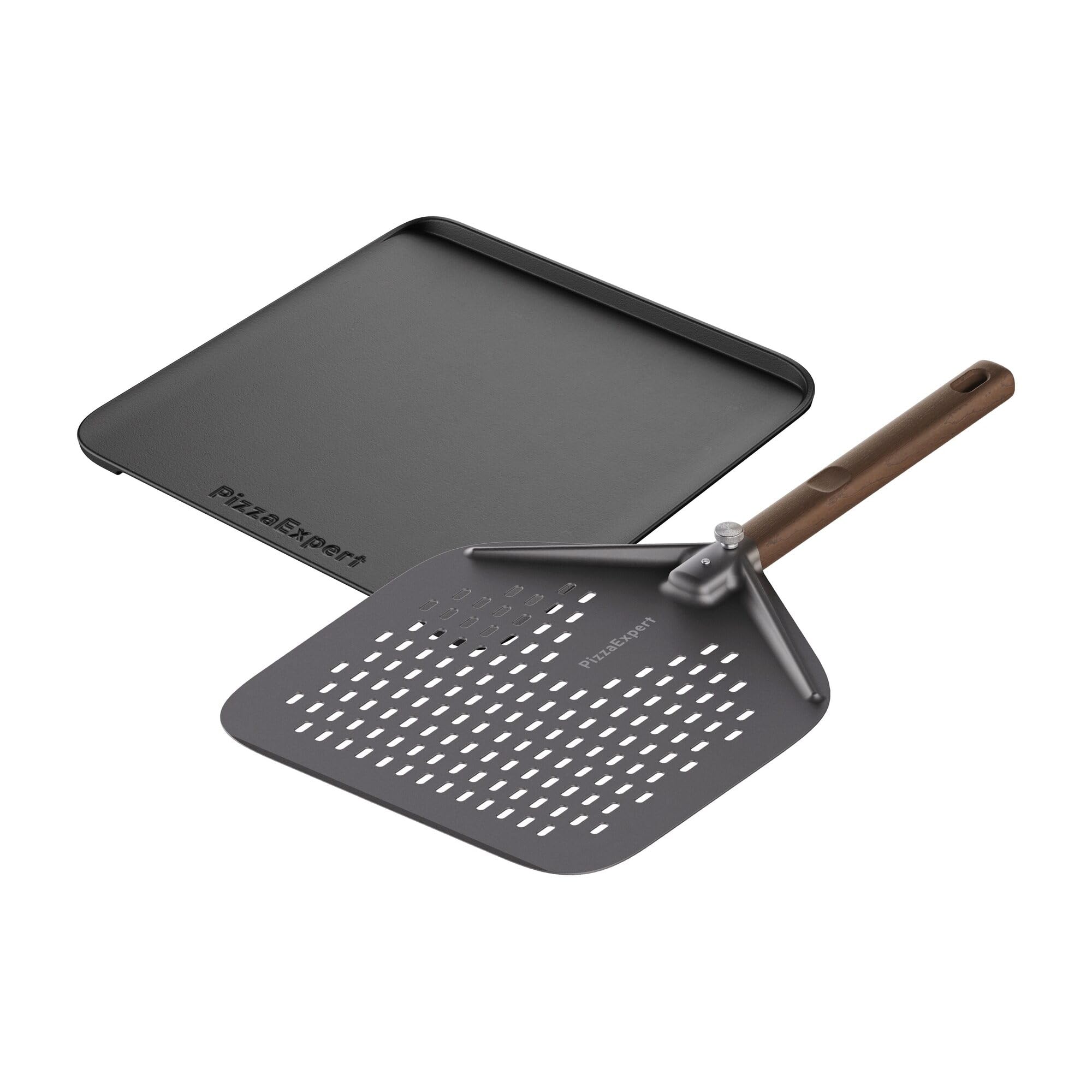 Electrolux E9OOPE01 Set Teglia Pizza in Ghisa con Pala Forata, per Forno fino a 340°C, Pizza Stile Napoletano, Crosta Croccante, Accessorio per Pizza Pane e Dolci, Manico in Legno Rimovibile