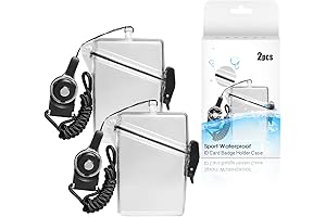 2 Pack Waterproof ID Card Badge Holder with Lanyard