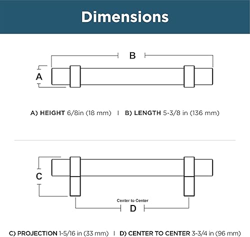 Miniatura 6 de Franklin Brass Paquete de 10 manijas de gabinete de 3-34 pulgadas, color negro mate, manijas de gabinete para armarios y cajones, herrajes para