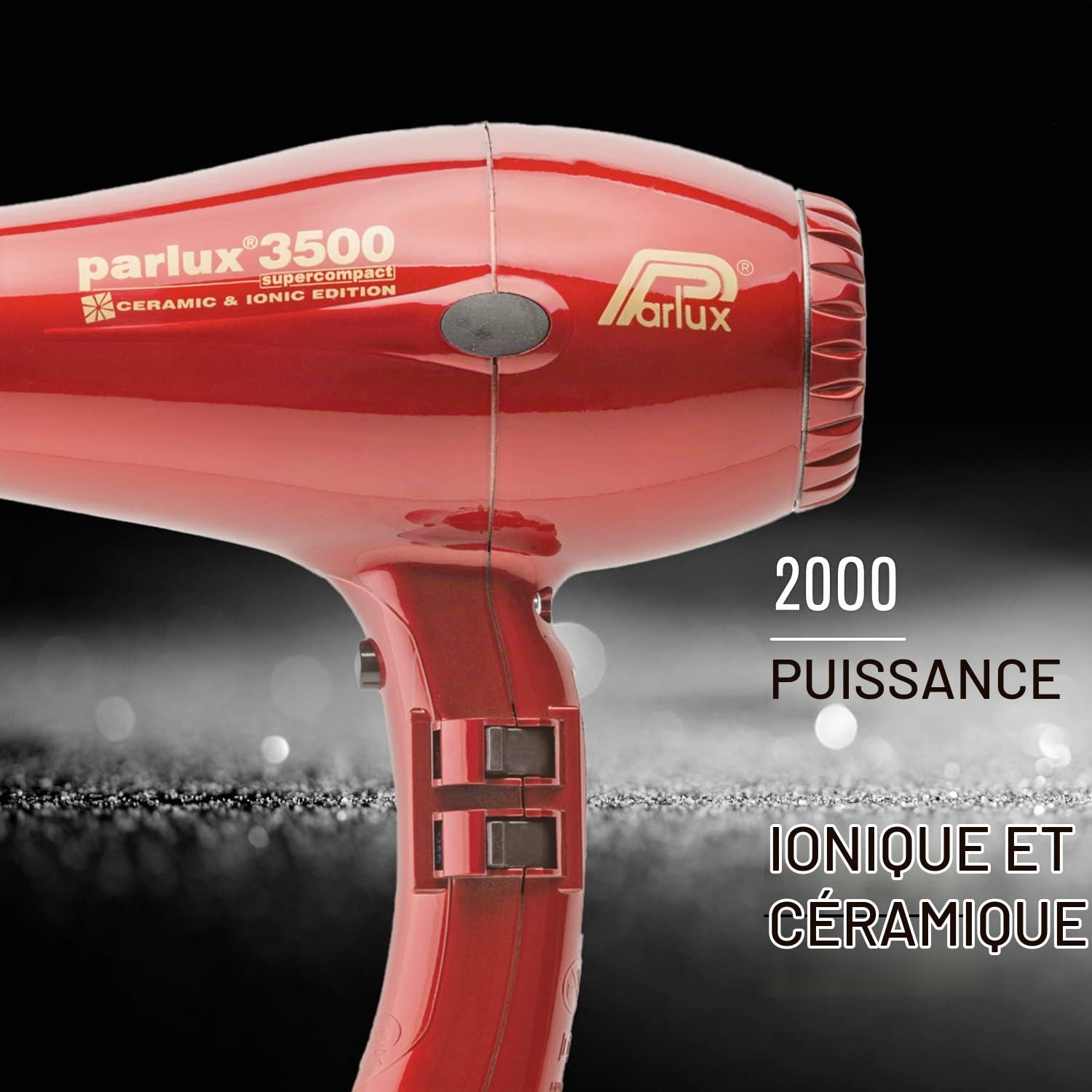 Parlux Supercompact 3500 Sèche-Cheveux Professionnel Ionique et Céramique Rouge