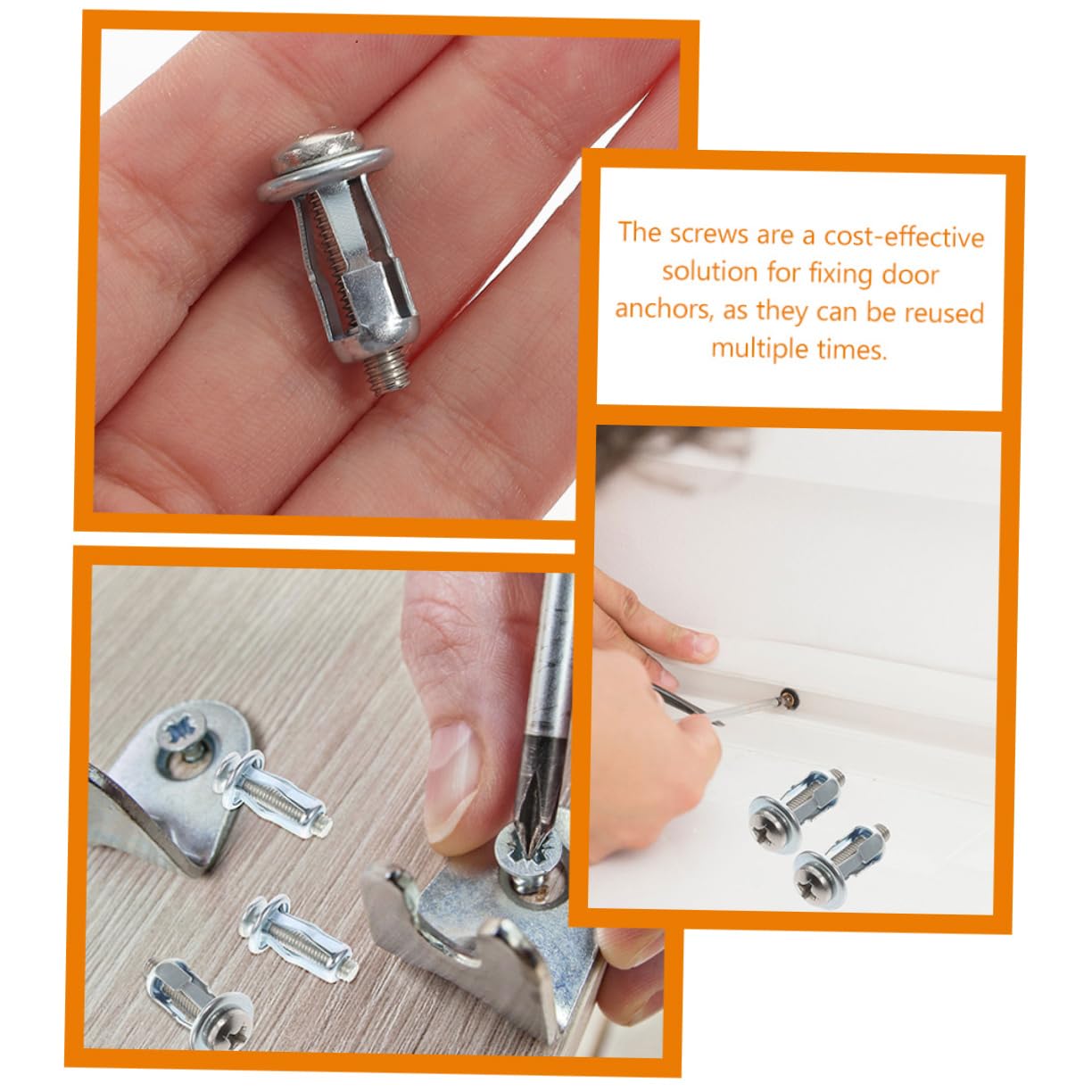 SOLUSTRE 25pcs Fiberglass Door Anchor Screws Expansion Nuts for Hollow Wall Security Fasteners