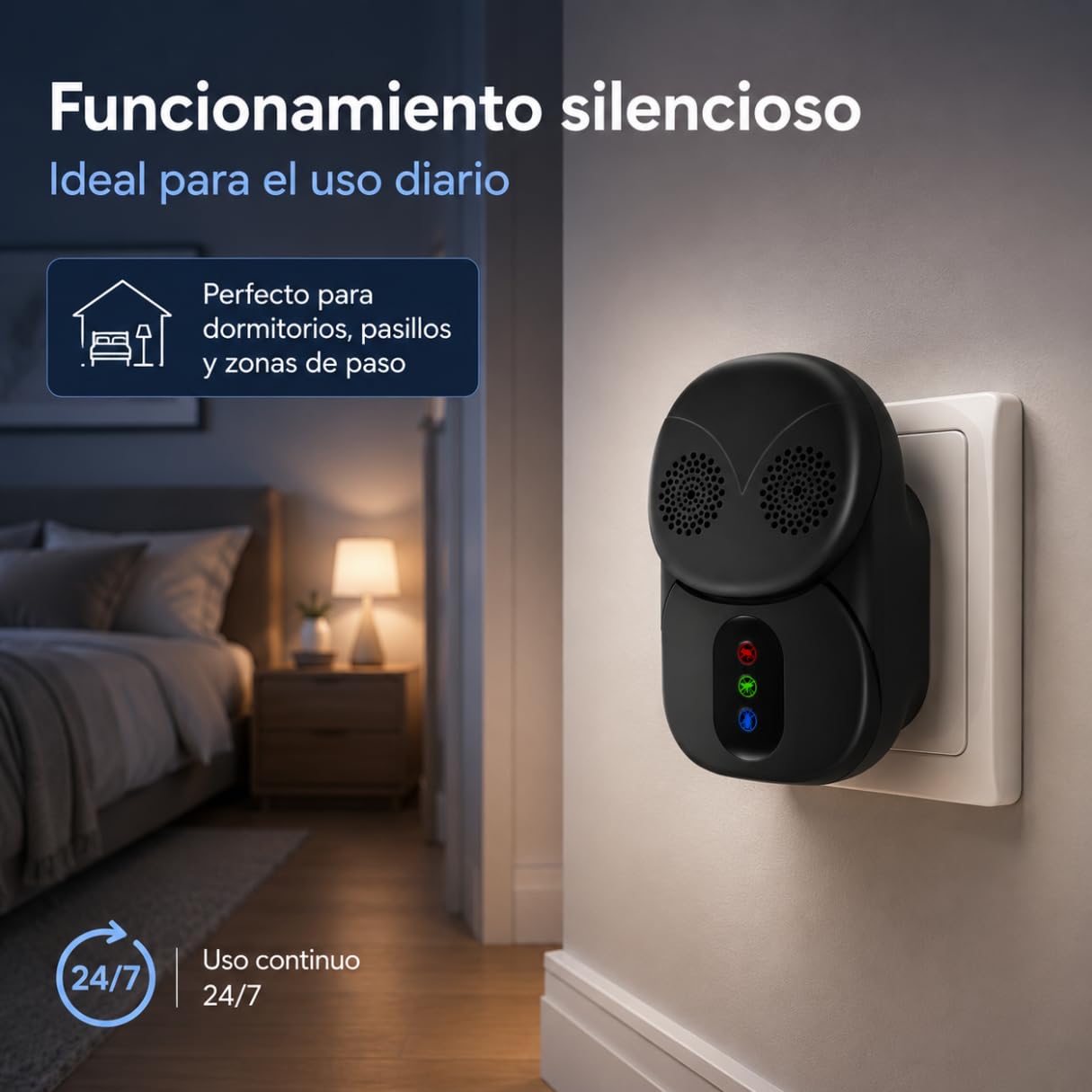 Antimosquitos Electrico Enchufe Pack 4 , Repelente Ultrasonico para Interior, Repelente Mosquitos Eléctrico y Enchufe Anti Insectos para Hogar, Anti Cucarachas, Hormigas, Moscas y Ratones Sin Químicos