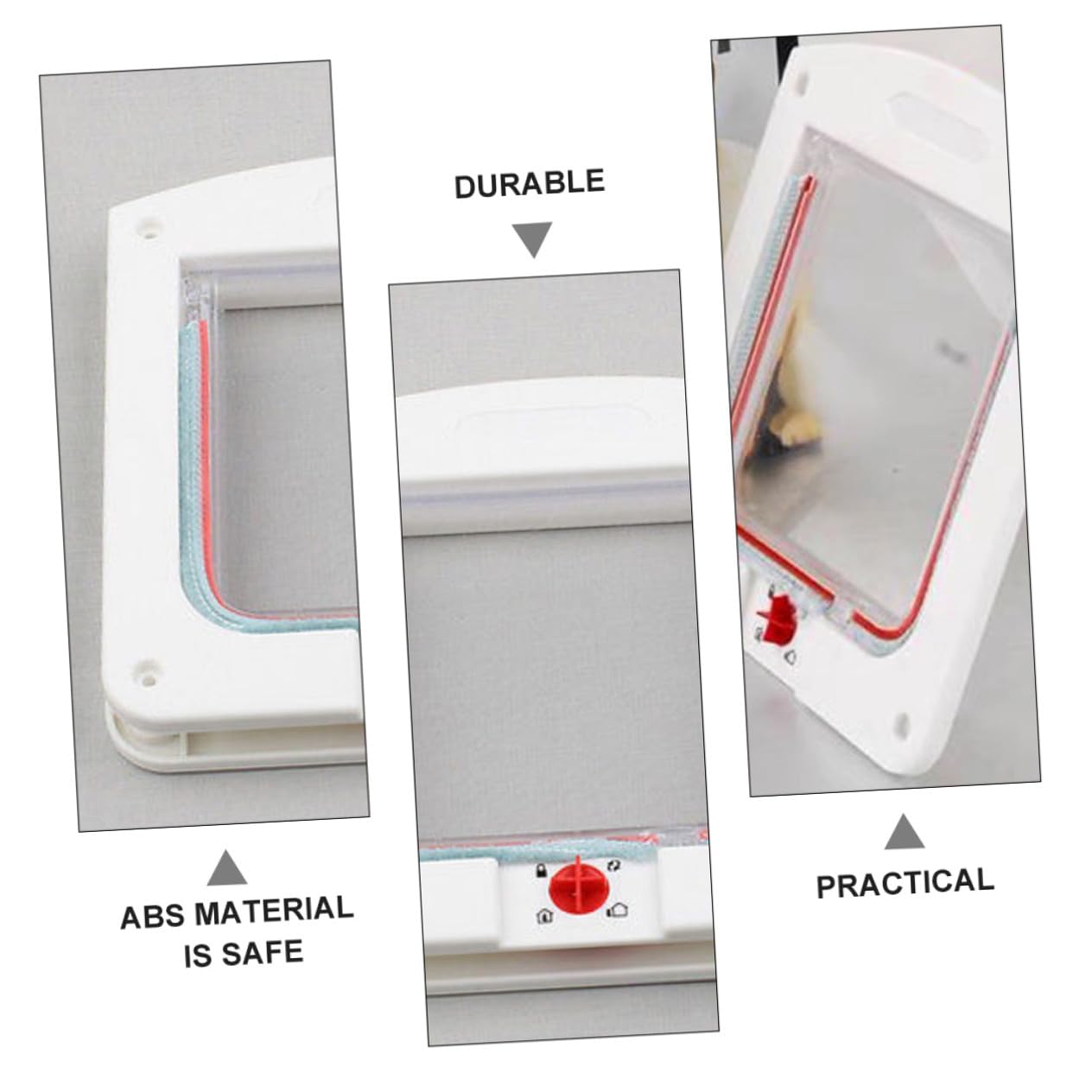 NUOBESTY Lot de 2 Chatières pour Animaux de Compagnie à Contrôle Interrupteur, Porte Murale en Plastique Blanc et Marron, Petite Taille, pour Maison et Petits Chats et Chiens