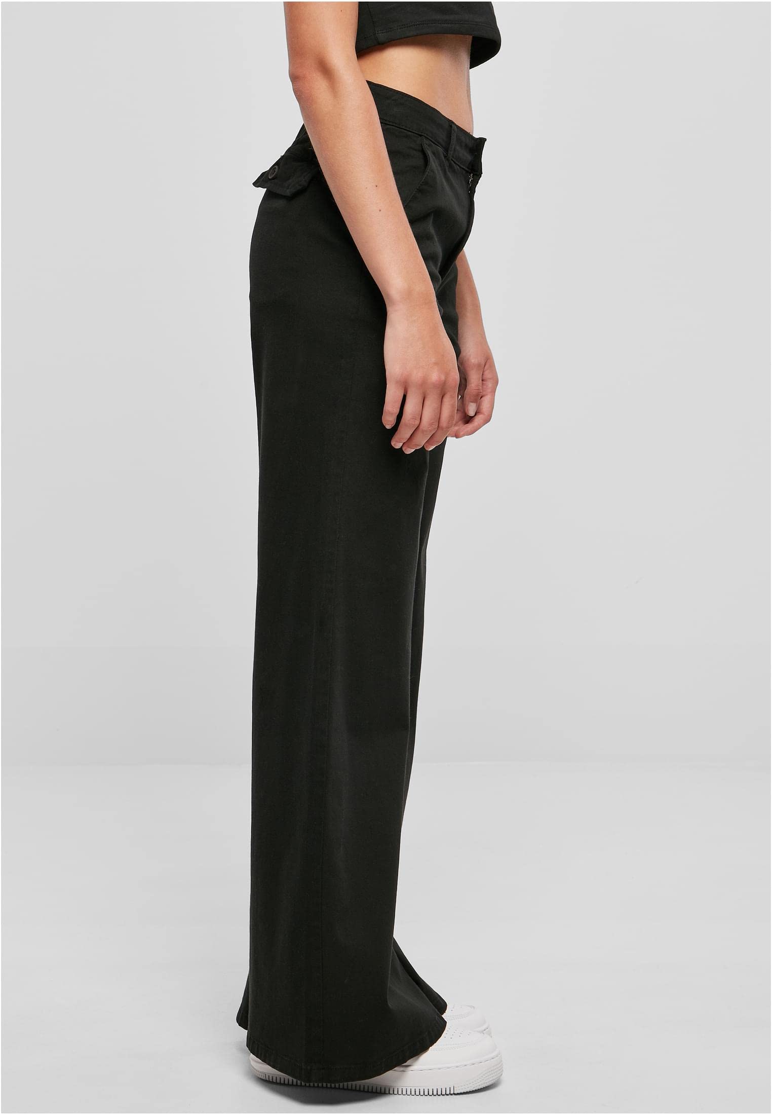 Urban Classics Damen Ladies High Waist Wide Leg Chino Pants