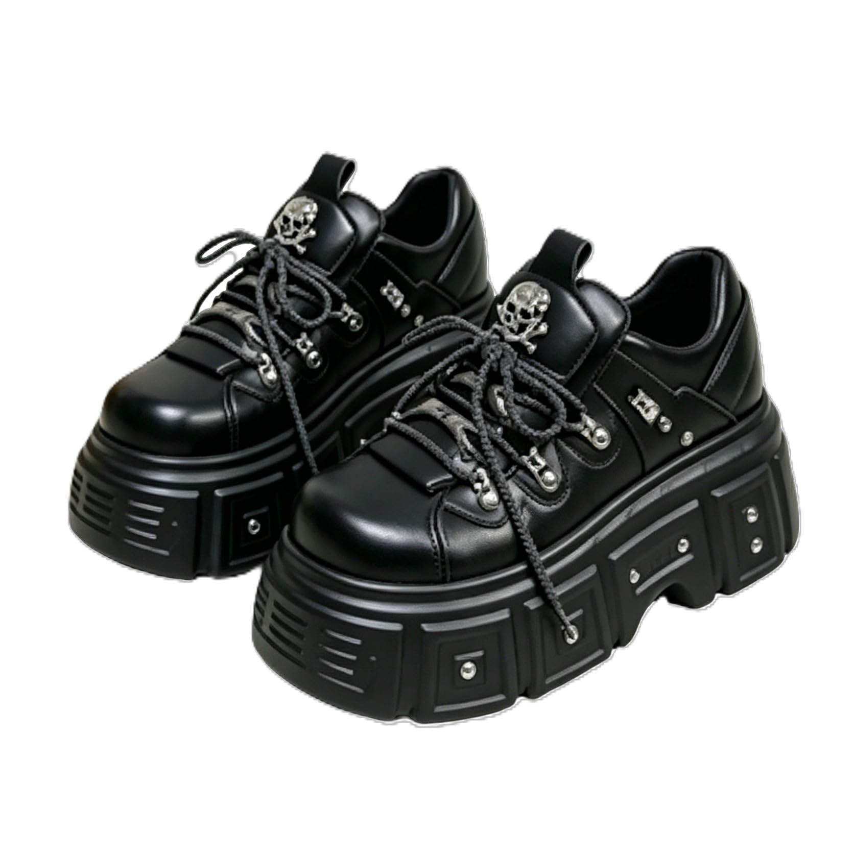 Frauen gotische Plattform Mary Jane Schuhe mit Kette Stern Herz Vintage Runde Zehe für Frauen Knöchelgurt Chunky Absatz Pumpen Uniform Party Tänze Kleid Schuhe