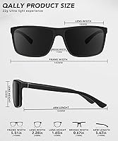 Vista 4 de Gafas de sol polarizadas para hombre, marco rectangular, gafas de sol polarizadas para hombre, gafas de sol deportivas con protección UV400