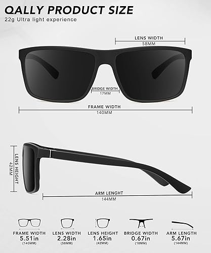 Miniatura 4 de Gafas de sol polarizadas para hombre, marco rectangular, gafas de sol polarizadas para hombre, gafas de sol deportivas con protección UV400