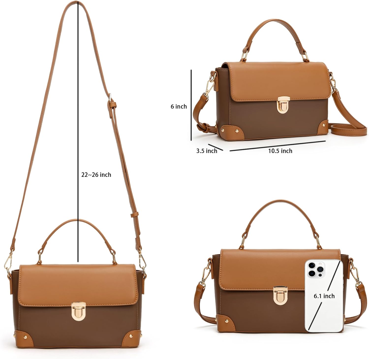 Milan Chiva Small Crossbody Purse for Women Elegant Top Handle Designer Square Bags - Image 4