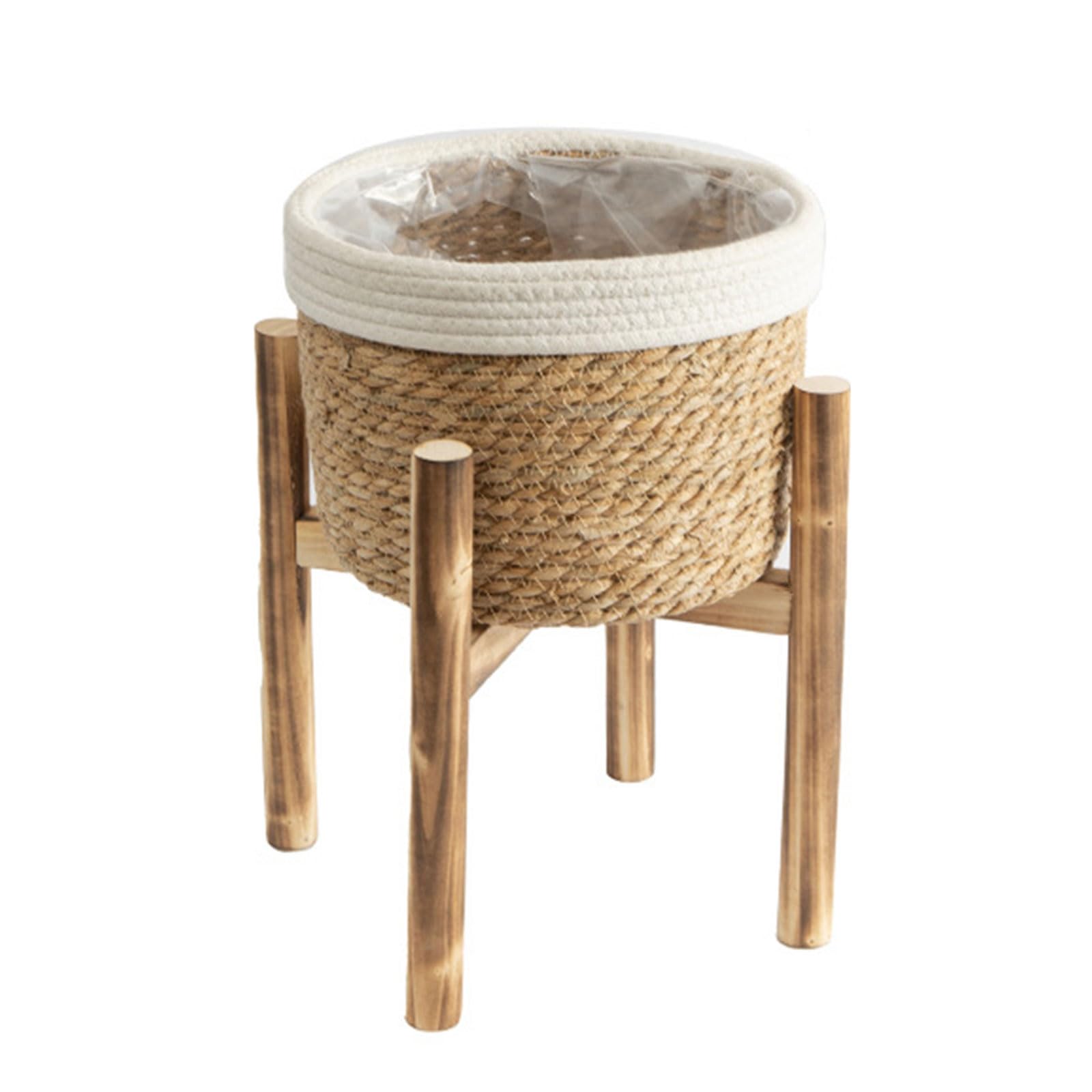 Hsioluted Basket Planter Flowers Pots Cover Storage Basket Plant Container Hand Woven Planter Straw Bonsais Container Home