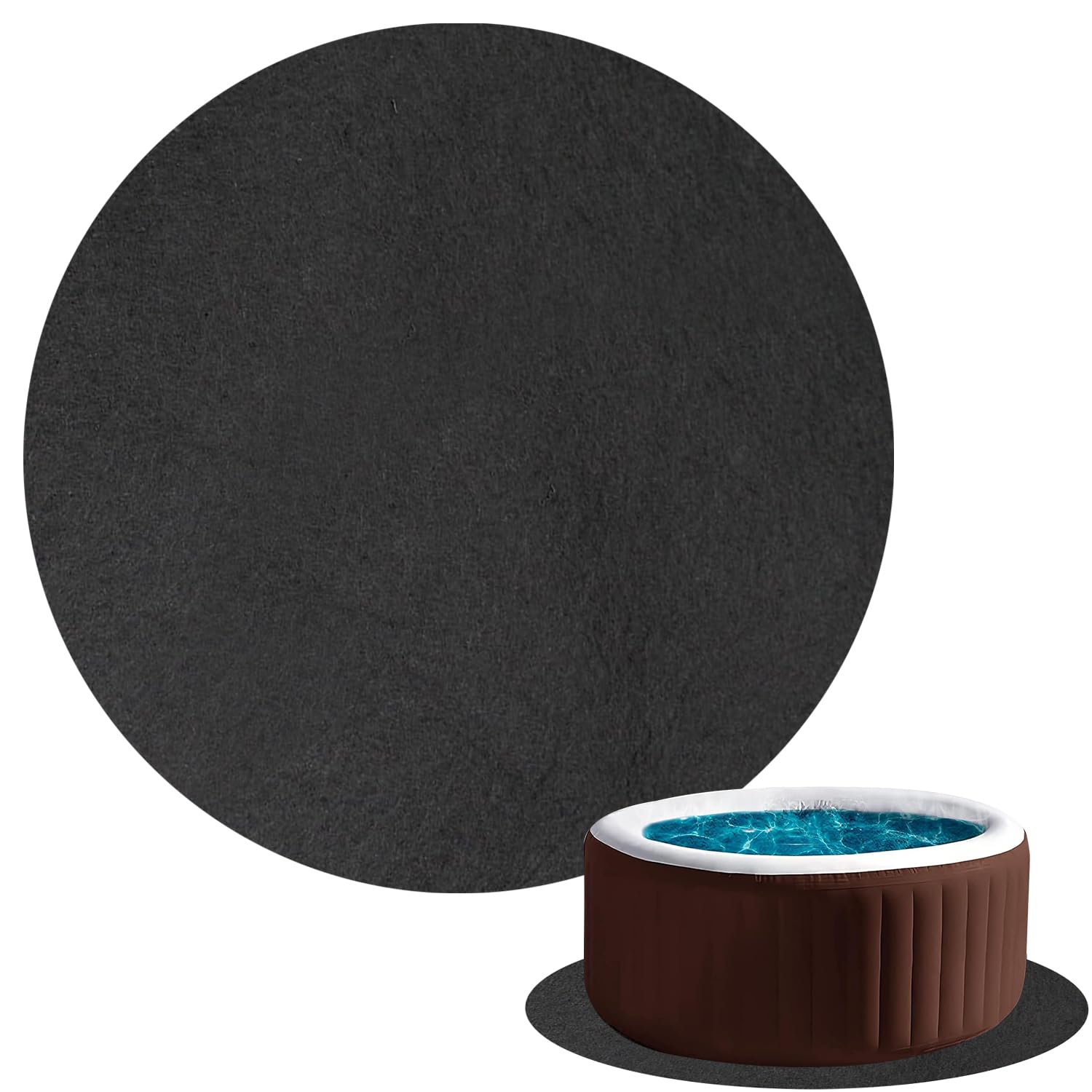 15FT Hot Tub Mat Pool Ground Pad Pool Liner Pad Round Floor on Pool Mat Swimming Pool Mat Floor Protector Pool Mats Protective Floor Swimming Pool Inflatable Hot Tubs Floor Pad Spa Pool Accessories