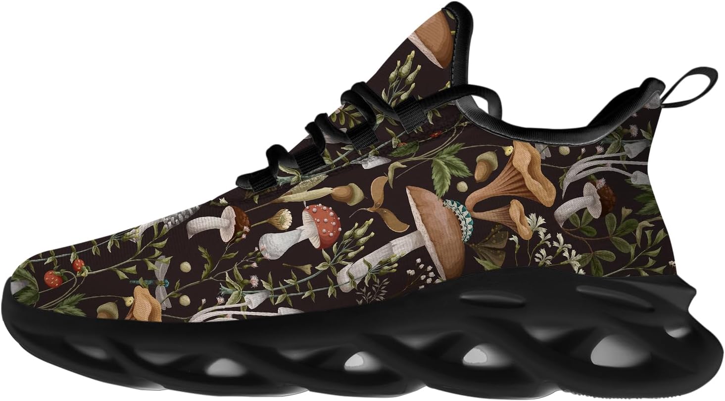 Ciadoon Mushroom Shoes for Women Men Road Running Walking Tennis Breathable Lightweight Sneakers Athletic Shoes Gifts for Men Women