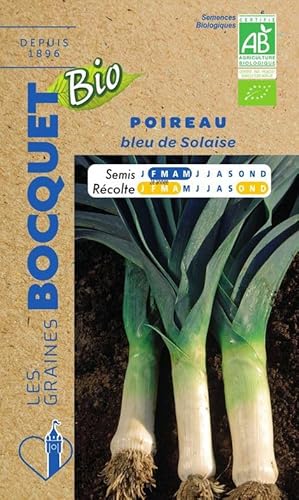 Sachet de graines de Poireau Bleu De Solaise Bio- Certifié ECOCERT FR-BIO-01-2g - Les Graines Bocquet