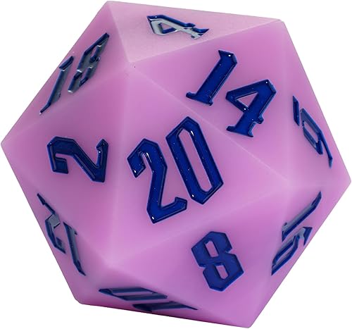 Miniatura 9 de Dados de silicona D20 de 2.165 in, D20 grandes que brillan en la oscuridad D20 individuales de 20 caras, dados poliédricos gigantes D20 con caja de