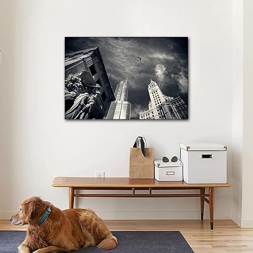 Vista 37 de 1 lienzo decorativo para pared, ferrocarril a través del bosque de pinos con niebla, decoración moderna para el hogar, sala de estar, arte de pared