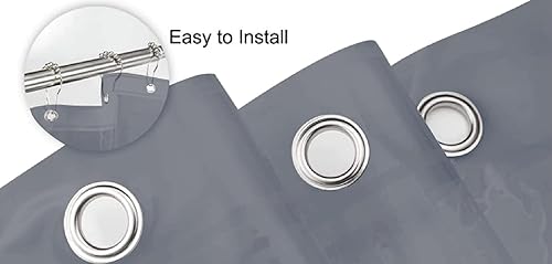 Miniatura 4 de Forro de cortina de ducha de PEVA con 3 calibres de 70 x 72 pulgadas, con 3 imanes en la parte inferior y 12 agujeros de metal para tus ganchos de