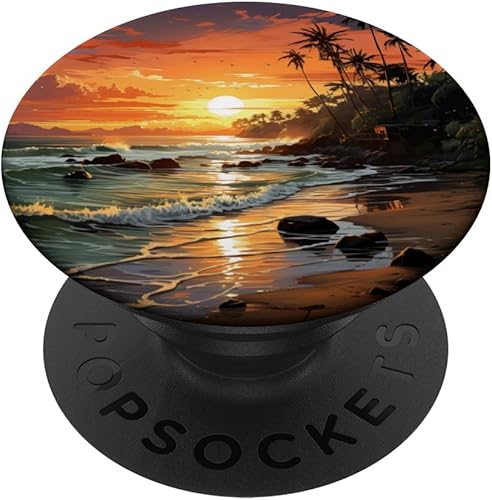 PopSockets PopGrip estándar con gráficos Beach Ocean Sundown