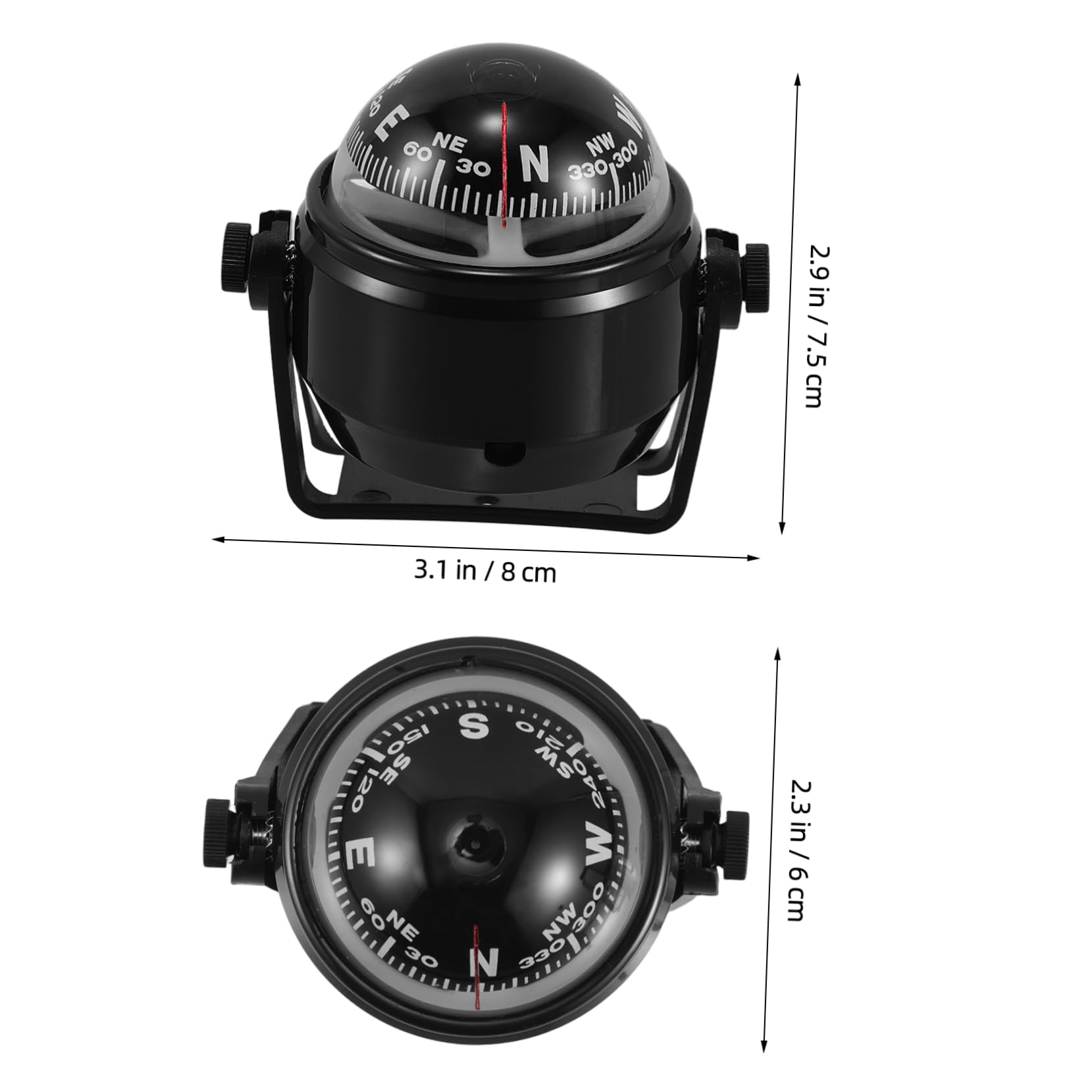 Mikinona Vehicle Mount Dashboard Boat Car Compass Ball Direction Finder Waterproof for Marine Land Use