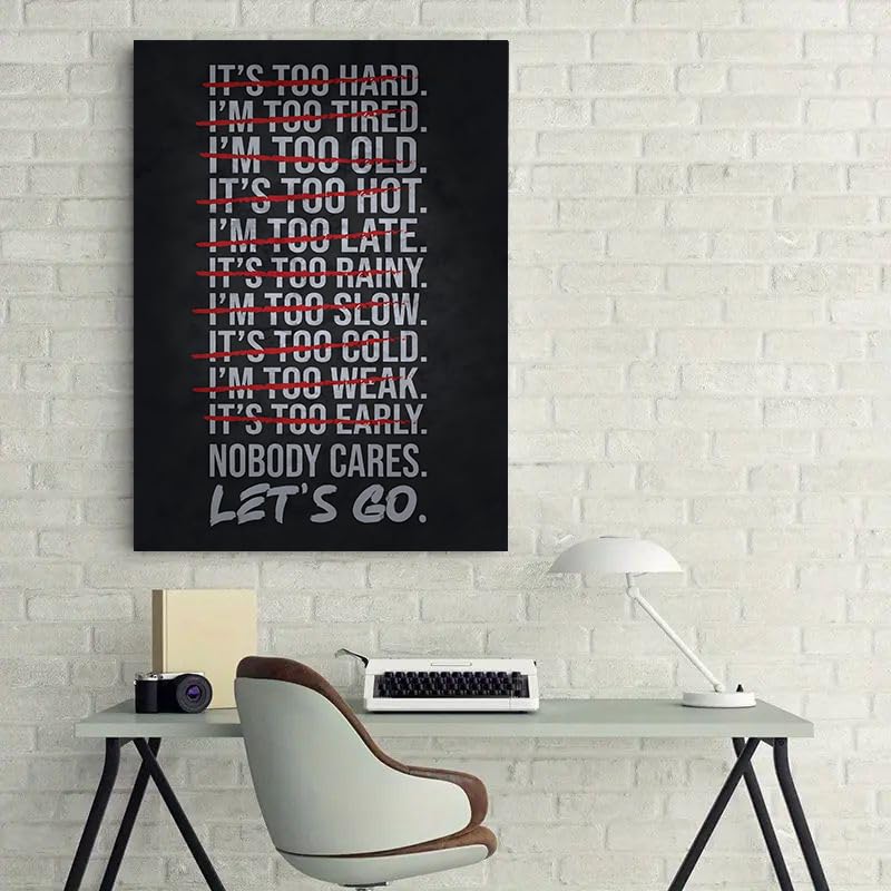 TMAHENG Gym Poster 'Nobody Cares Lets Go' - Motivationswandbild 30x45 Cm Für Büro & Zuhause