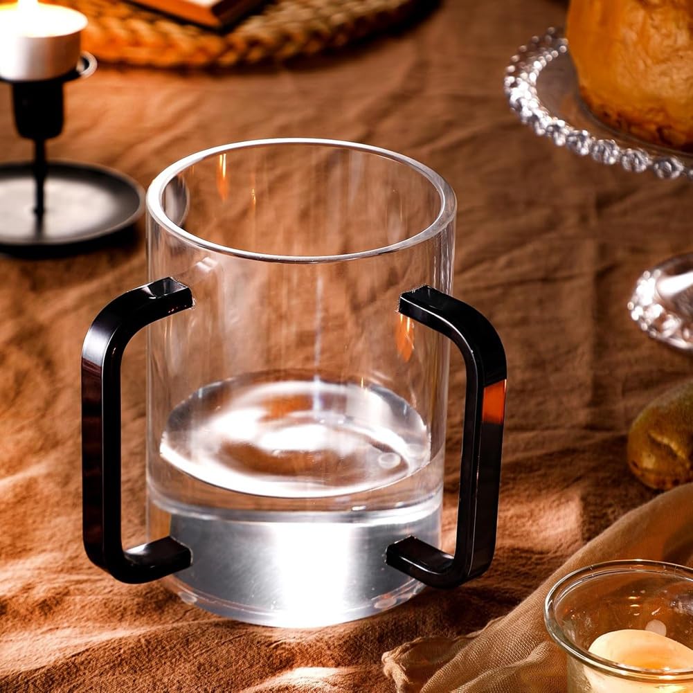Bicchiere per lavaggio a mano Netilat Yadayim, Passover, Shabbat, Shul, sinagoga, in acrilico con manici, set di bicchieri da tè, tazza da birra, tazza da succo