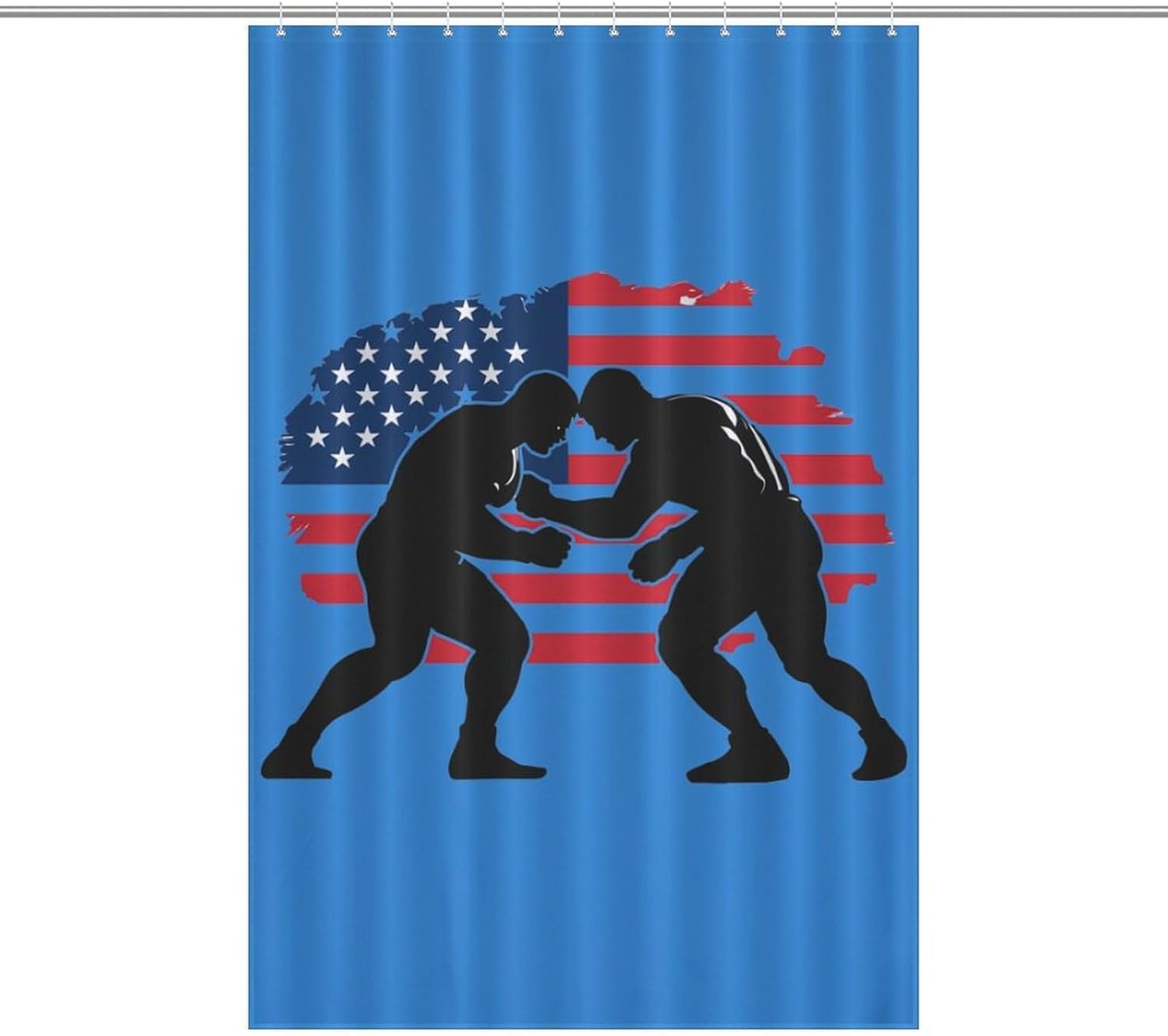 Wrestling Flag Shower Curtain 46.85x70.87Inch（119x180cm） Polyester Bath Curtain Shower Curtains Printed Decorative