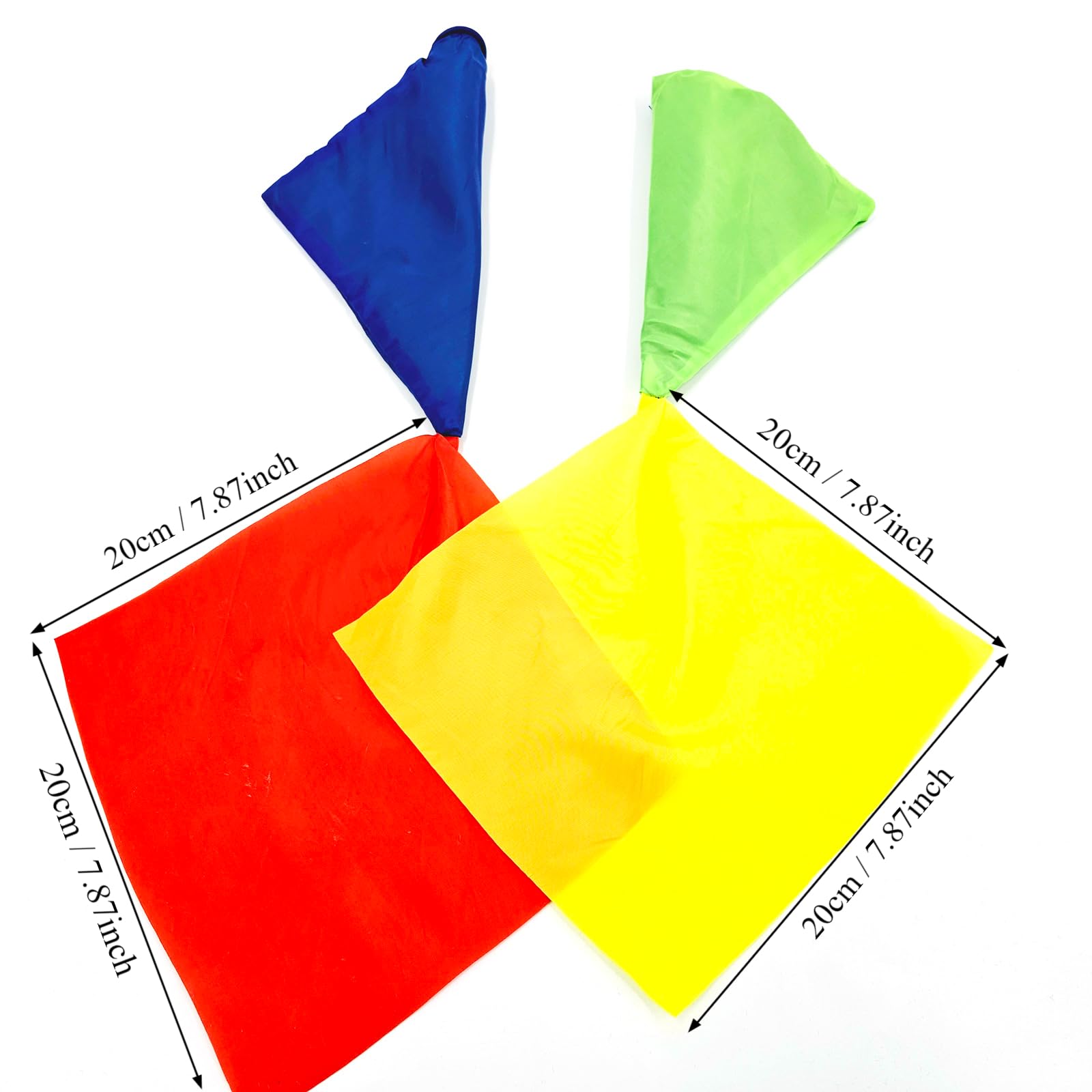 2 bufandas mágicas de seda que cambian de color, bufandas para calles de truco de magia, pañuelo para niños y adultos, regalo de fiesta de cumpleaños, 7.88 x 7.88 pulgadas 3