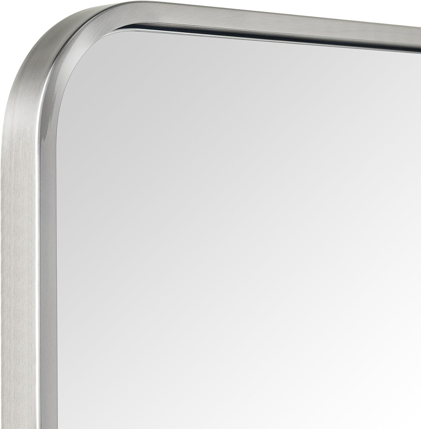 GRACTO 24x32'' Brushed Nickel Mirrors for Bathroom, Silver Bathroom Vanity Mirror, Rounded Rectangle Mirror, Stainless Steel Anti-Rust Tube Metal Frame Wall Mounted Mirror, Vertically/Horizontal