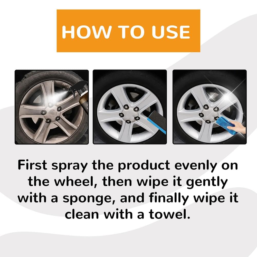 3set Wheel Blaze Cleaner, Wheelblaze Wheel Cleaner, Multi-Purpose Wheels Care Cleaners, Versatile and Powerful Rust Converter, Turn Filthy Wheels Into Instant Shine and Lasting Protection