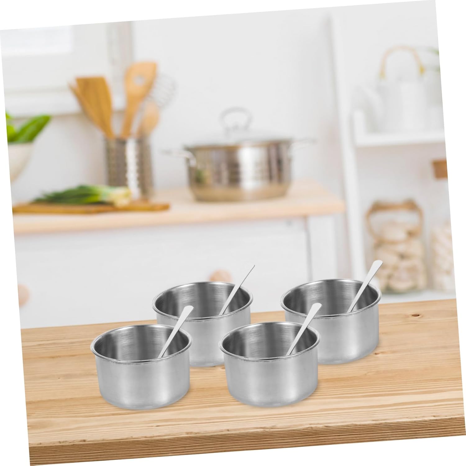 1set Stainless Steel Spice Container Set Compartment Spice Jars Lids Kitchen Condiment Organizer