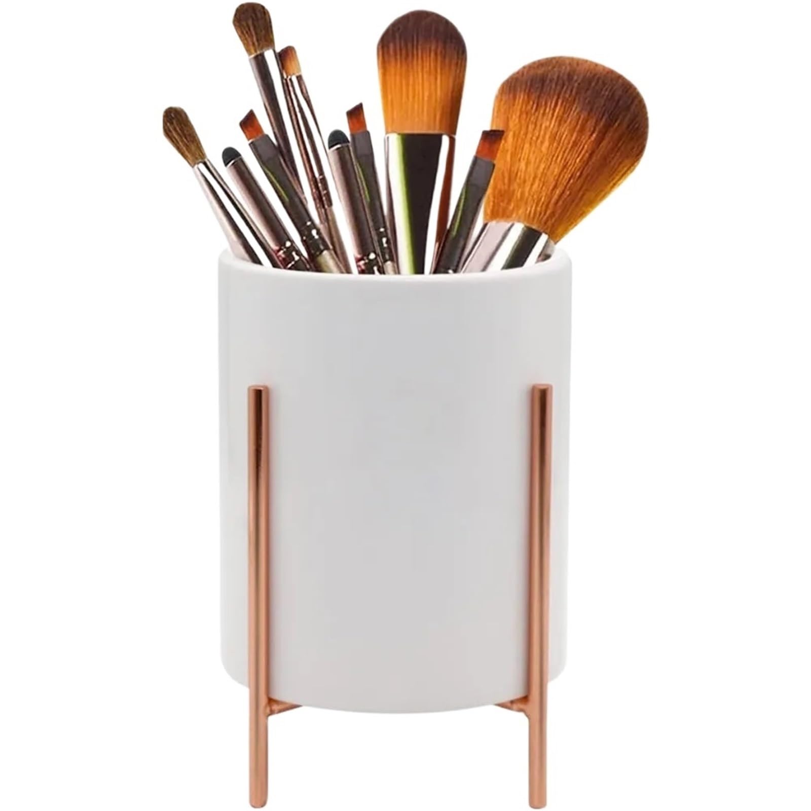 Pencil Holder Portalápices y bolígrafo for mesa, de cerámica con metal negro for mujer, organizador escritorio(Color3)