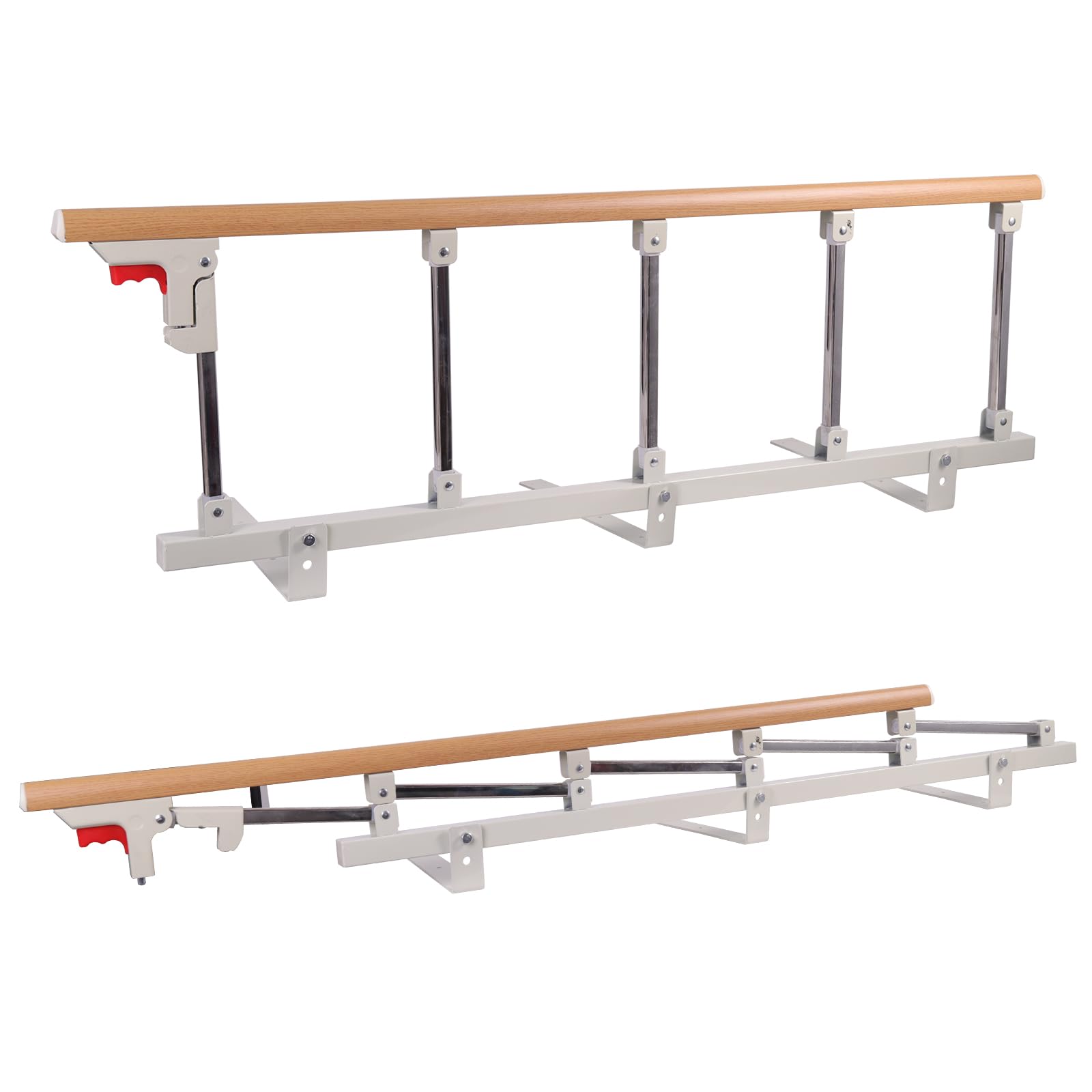 GRLEAYIE Bed Rails for Elderly Adults Safety, Folding Medical Bed Safety Assist Rail Handle, Collapsible Bed Side Grab Rail, for Preventing Falling